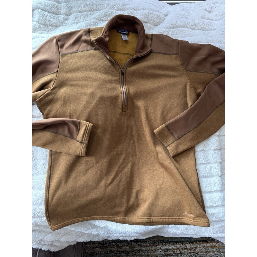 Patagonia Gold/ Mustard 1/4 Zip Fleece Sweater Men's XL